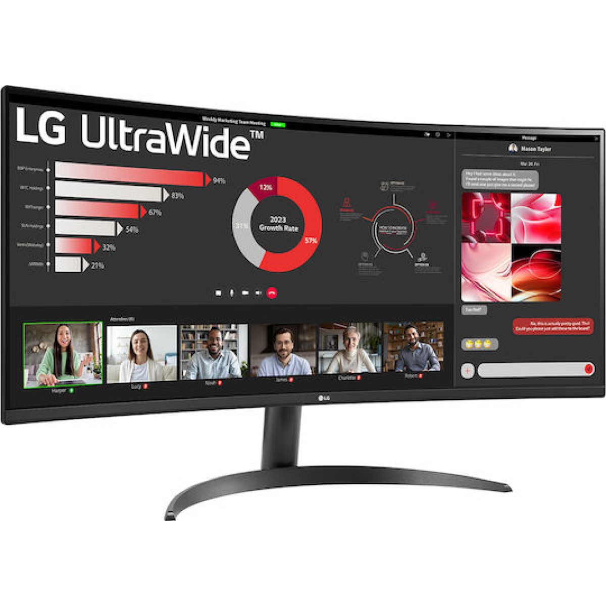 LG 34WR50QK-B Ultrawide VA HDR Curved Monitor 34