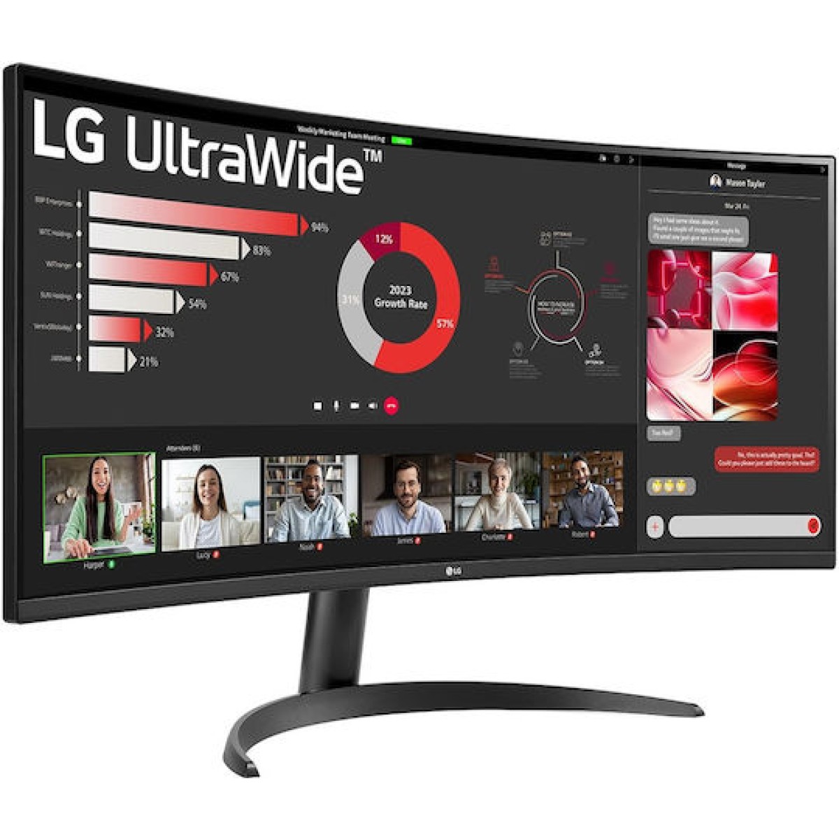 LG 34WR50QK-B Ultrawide VA HDR Curved Monitor 34