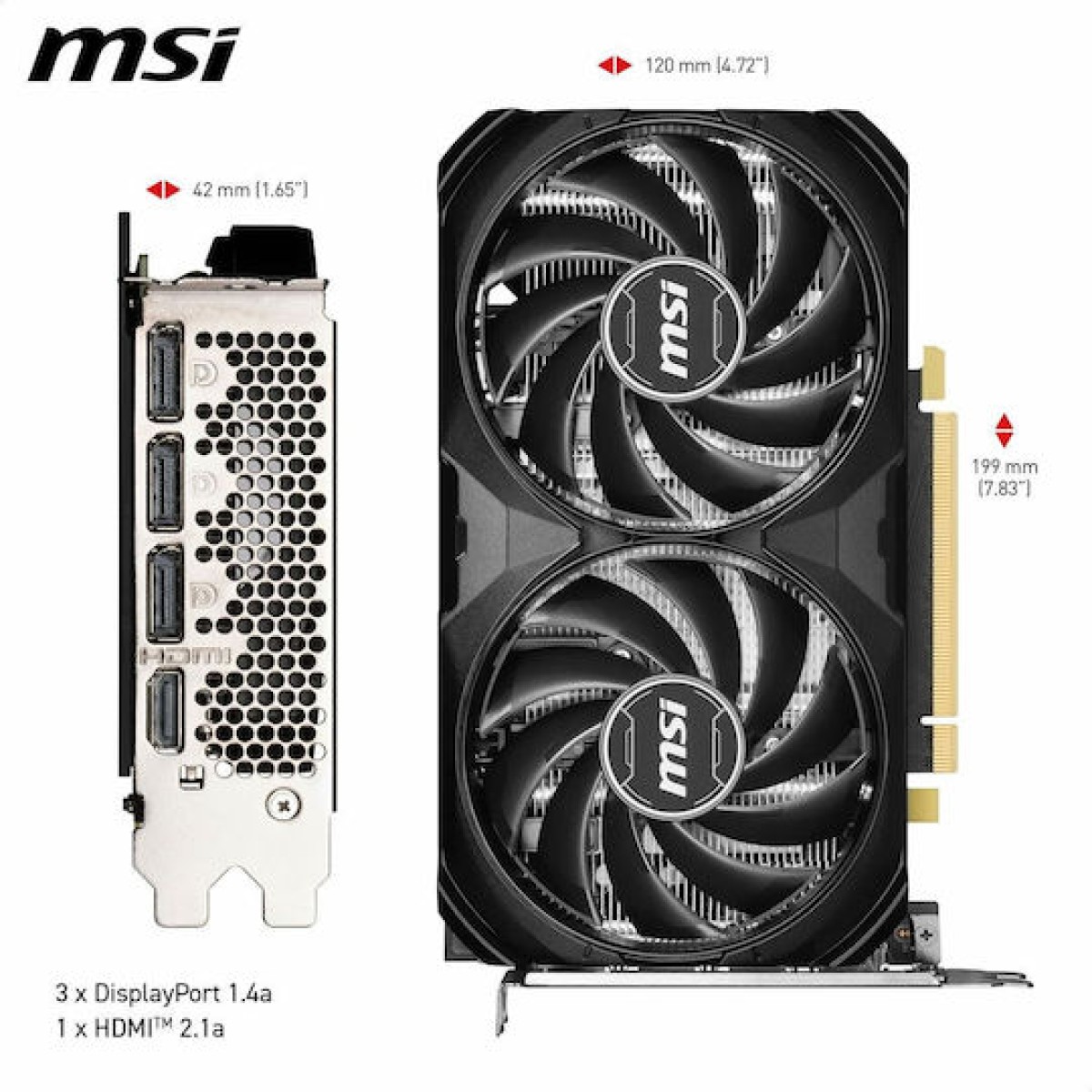 MSI GeForce RTX 4060 Ti 8GB GDDR6 VENTUS 2X BLACK E1 OC Κάρτα Γραφικών