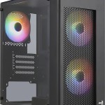Aerocool Hexform Gaming Mini Tower Κουτί Υπολογιστή με Πλαϊνό Παράθυρο Μαύρο