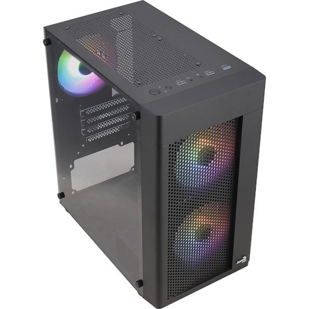 Aerocool Hexform Gaming Mini Tower Κουτί Υπολογιστή με Πλαϊνό Παράθυρο Μαύρο