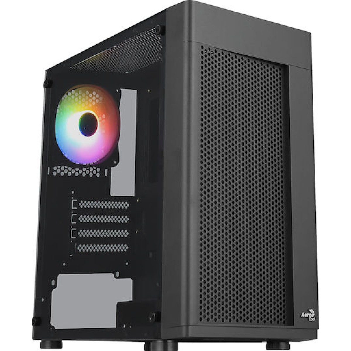 Aerocool Hexform Gaming Mini Tower Κουτί Υπολογιστή με Πλαϊνό Παράθυρο Μαύρο