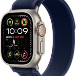 Apple Watch Ultra 2 2024 Titanium 49mm Αδιάβροχο με eSIM και Παλμογράφο (Natural με Blue Trail Loop (S/M))
