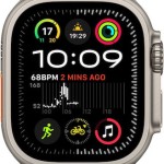 Apple Watch Ultra 2 2024 Titanium 49mm Αδιάβροχο με eSIM και Παλμογράφο (Natural με Blue Trail Loop (S/M))