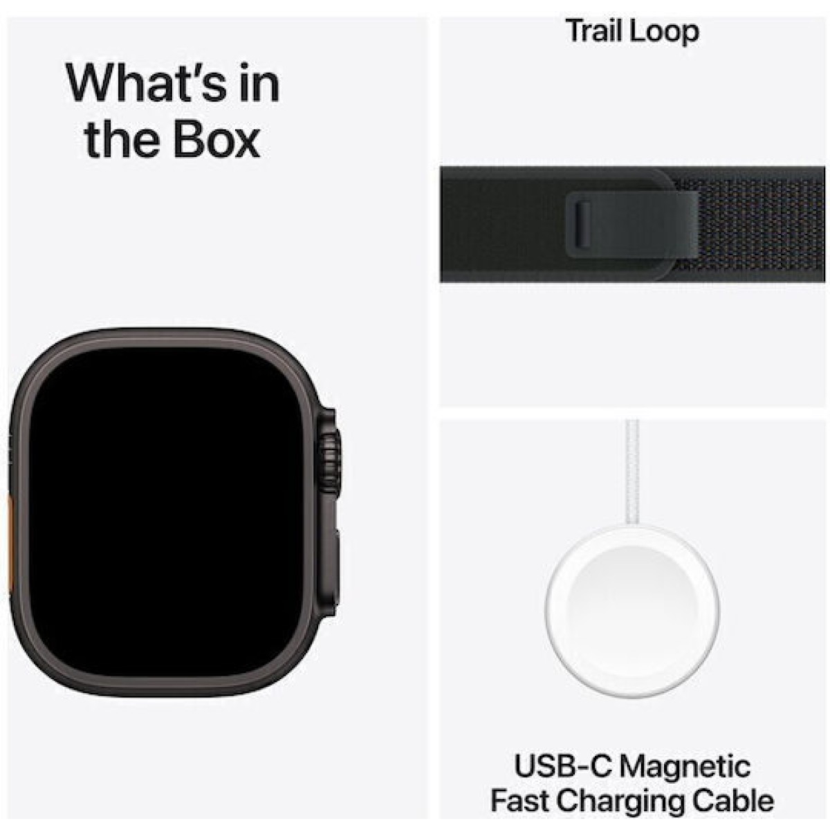 Apple Watch Ultra 2 2024 Titanium 49mm Αδιάβροχο με eSIM και Παλμογράφο (Natural με Blue Trail Loop (S/M))