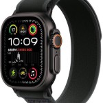 Apple Watch Ultra 2 2024 Titanium 49mm Αδιάβροχο με eSIM και Παλμογράφο (Black Titanium Case with Black Trail Loop - M/L)
