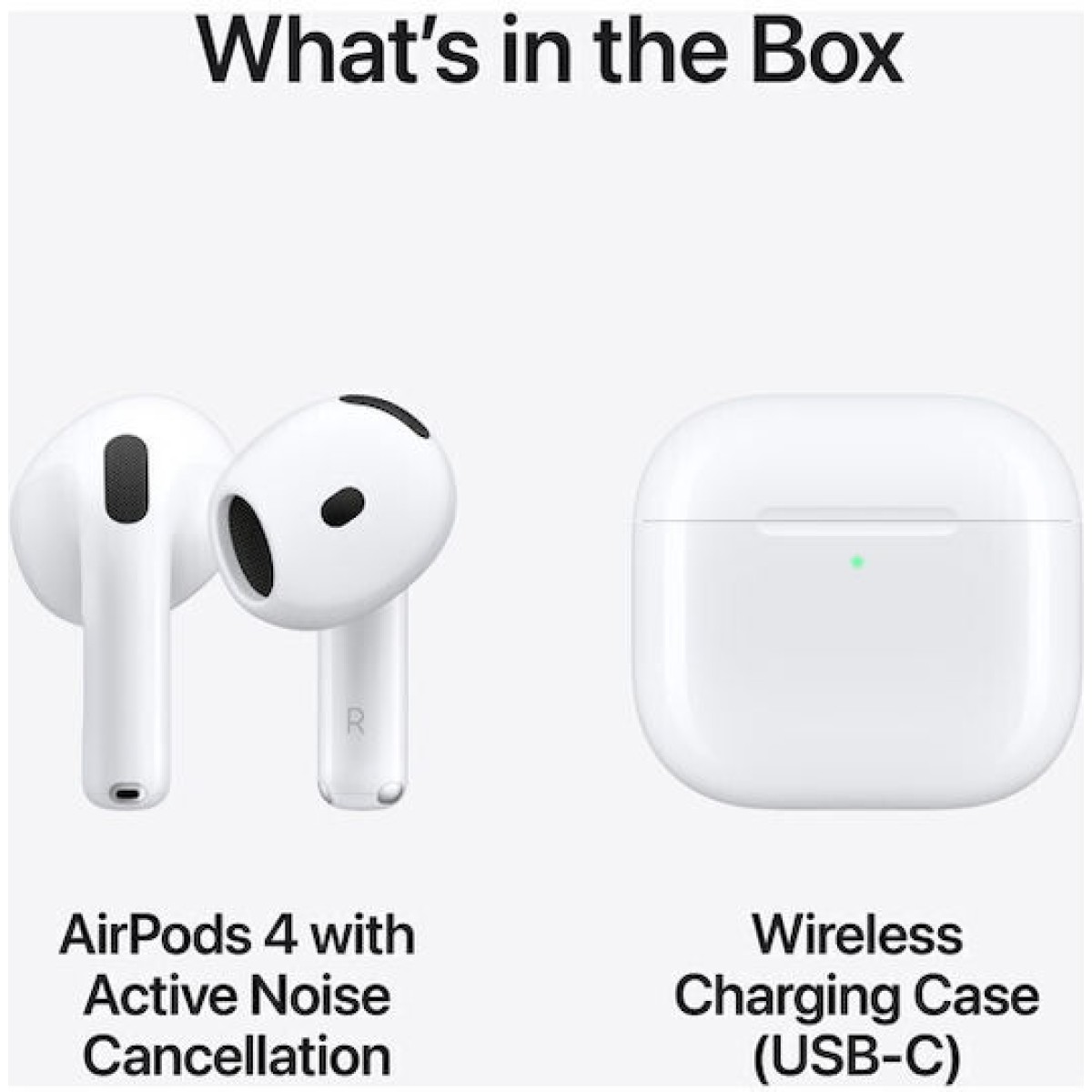 Apple AirPods 4 with Active Noise Cancellation Earbud Bluetooth Handsfree Ακουστικά με Αντοχή στον Ιδρώτα και Θήκη Φόρτισης Λευκά