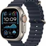Apple Watch Ultra 2 2024 Titanium 49mm Αδιάβροχο με eSIM και Παλμογράφο (Natural με Navy Ocean Band)