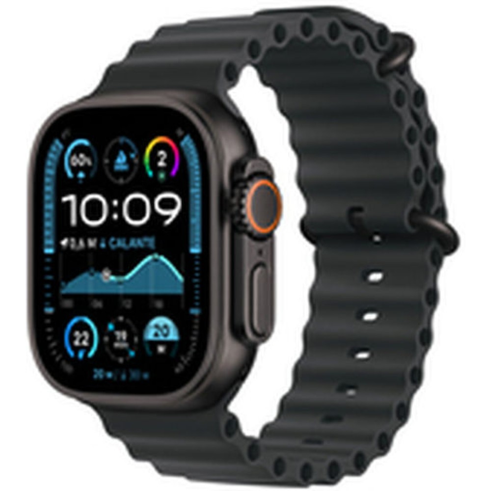 Apple Watch Ultra 2 2024 Titanium 49mm Αδιάβροχο με eSIM και Παλμογράφο (Black με Black Ocean Band)
