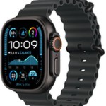 Apple Watch Ultra 2 2024 Titanium 49mm Αδιάβροχο με eSIM και Παλμογράφο (Black με Black Ocean Band)