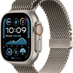 Apple Watch Ultra 2 2024 Titanium 49mm Αδιάβροχο με eSIM και Παλμογράφο (Natural με Natural Titanium Milanese Loop - M)