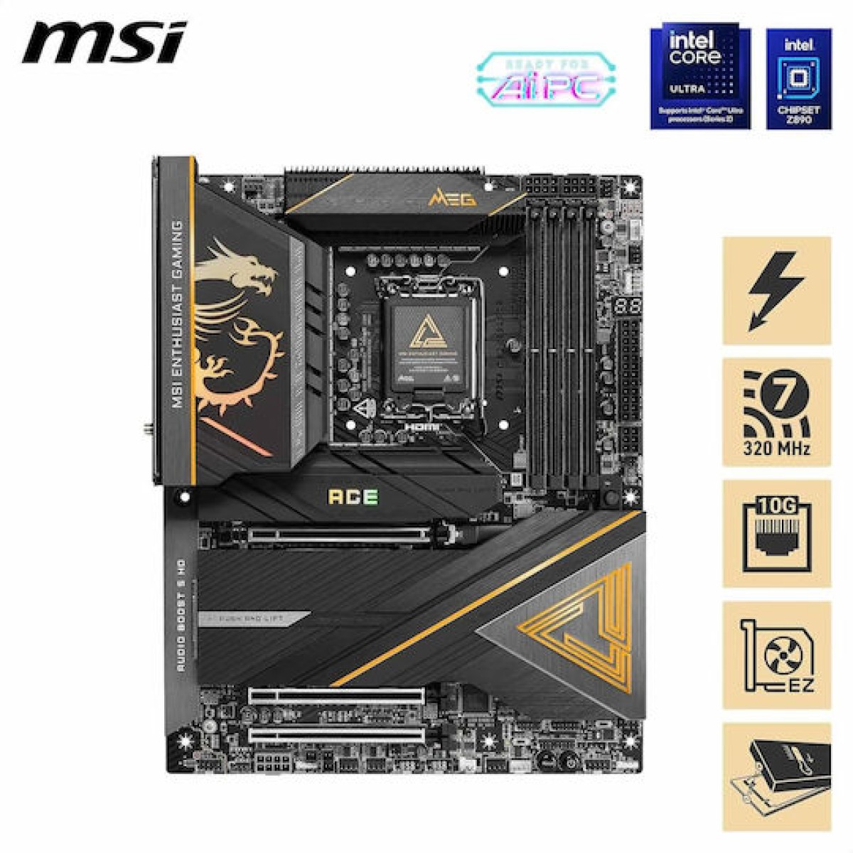 MSI MEG Z890 Ace Wi-Fi Motherboard ATX με Intel 1851 Socket 7E22-001R