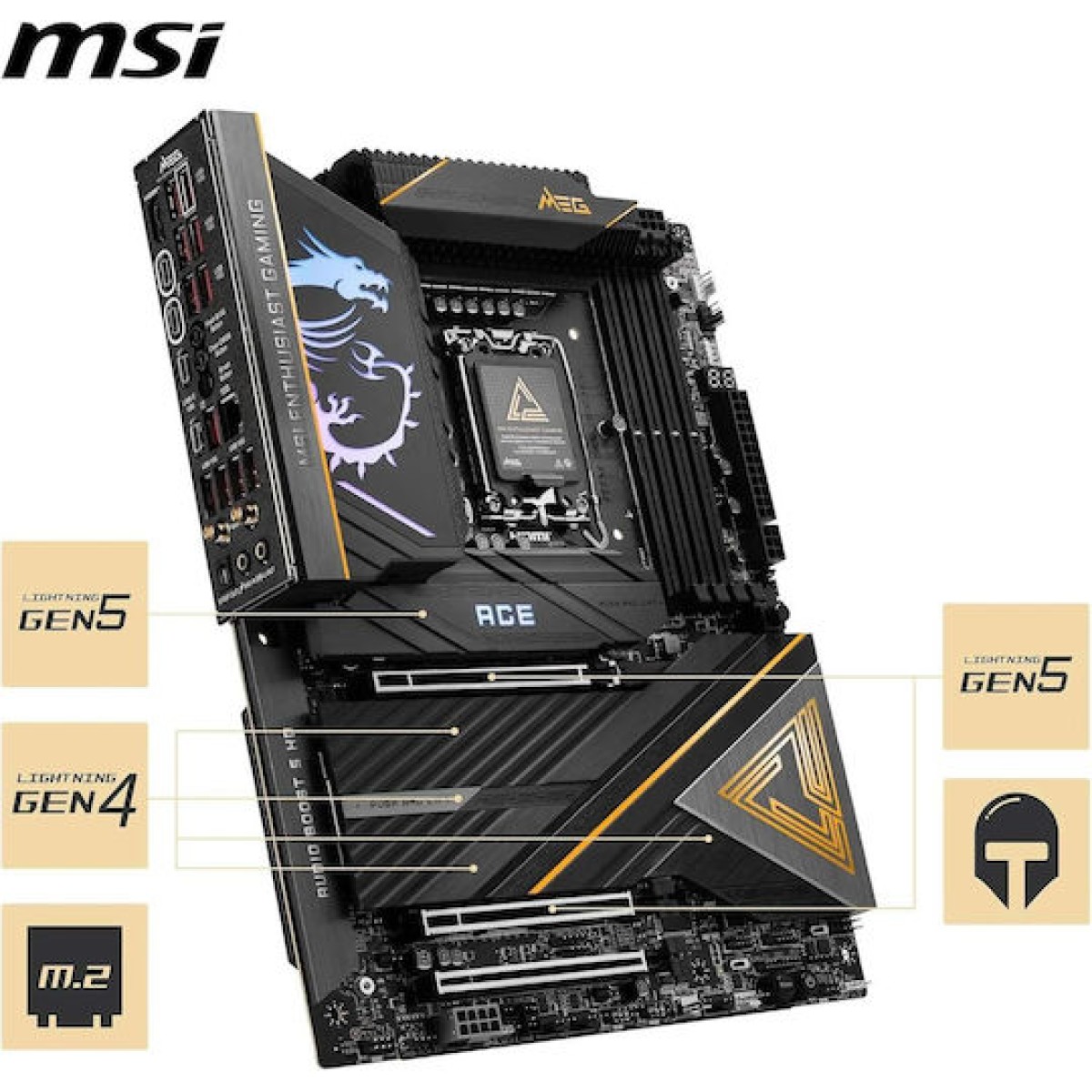 MSI MEG Z890 Ace Wi-Fi Motherboard ATX με Intel 1851 Socket 7E22-001R