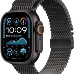Apple Watch Ultra 2 2024 Titanium 49mm Αδιάβροχο με eSIM και Παλμογράφο (Black με Black Titanium Milanese Loop - Small)