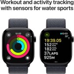 Apple Watch Series 10 Aluminium 42mm Αδιάβροχο με Παλμογράφο (Jet Black με Ink Sport Loop)