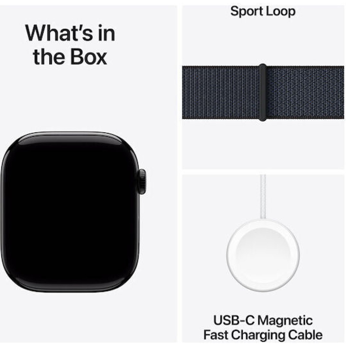 Apple Watch Series 10 Aluminium 42mm Αδιάβροχο με Παλμογράφο (Jet Black με Ink Sport Loop)
