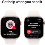 Apple Watch Series 10 Aluminium 46mm Αδιάβροχο με Παλμογράφο (Rose Gold με Light Blush Sport Band (M/L))