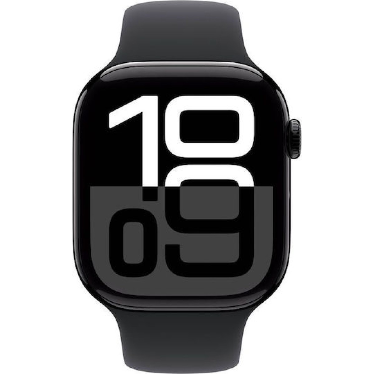 Apple Watch Series 10 Aluminium 46mm Αδιάβροχο με Παλμογράφο (Jet Black με Black Sport Band (M/L))