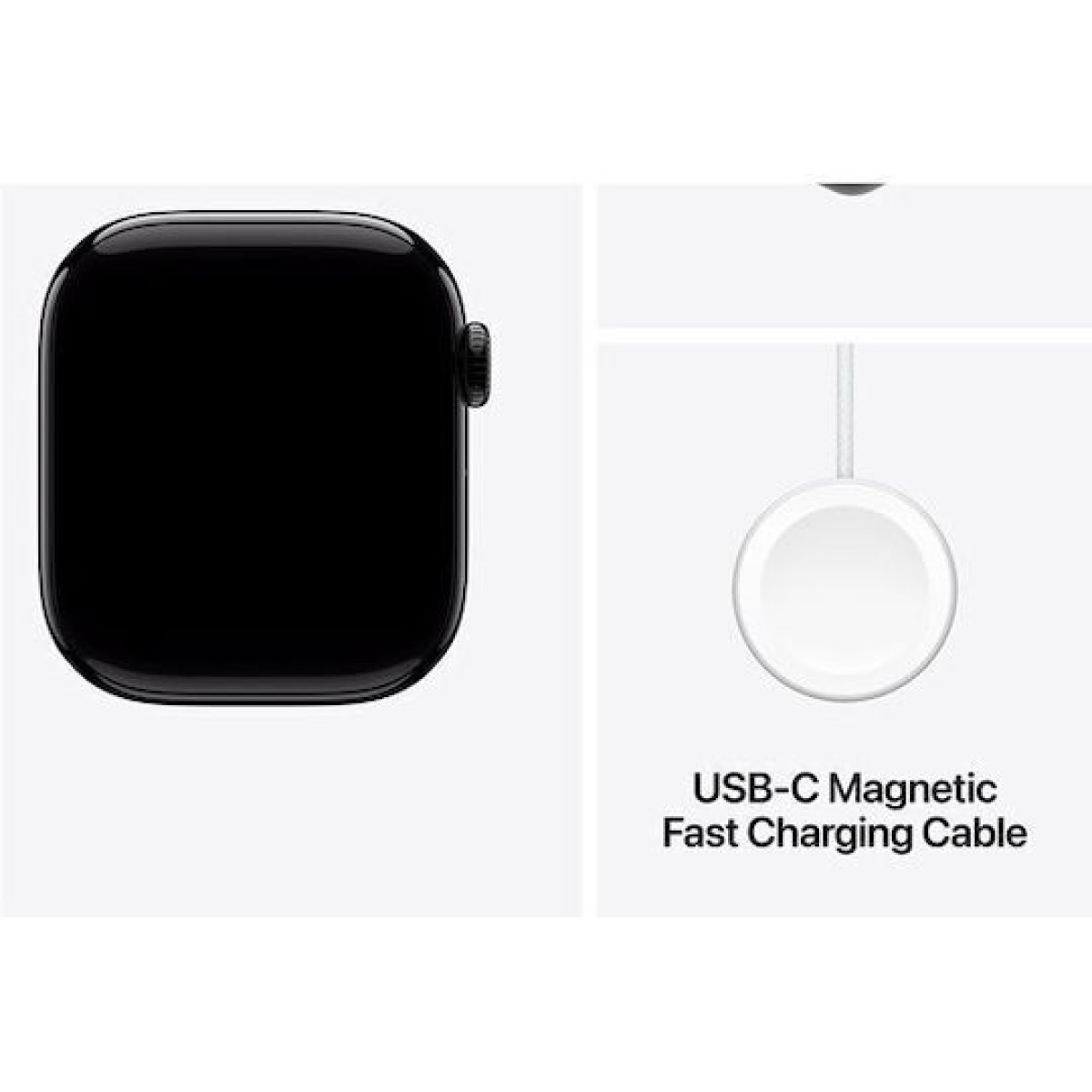 Apple Watch Series 10 Aluminium 46mm Αδιάβροχο με Παλμογράφο (Jet Black με Black Sport Band (M/L))