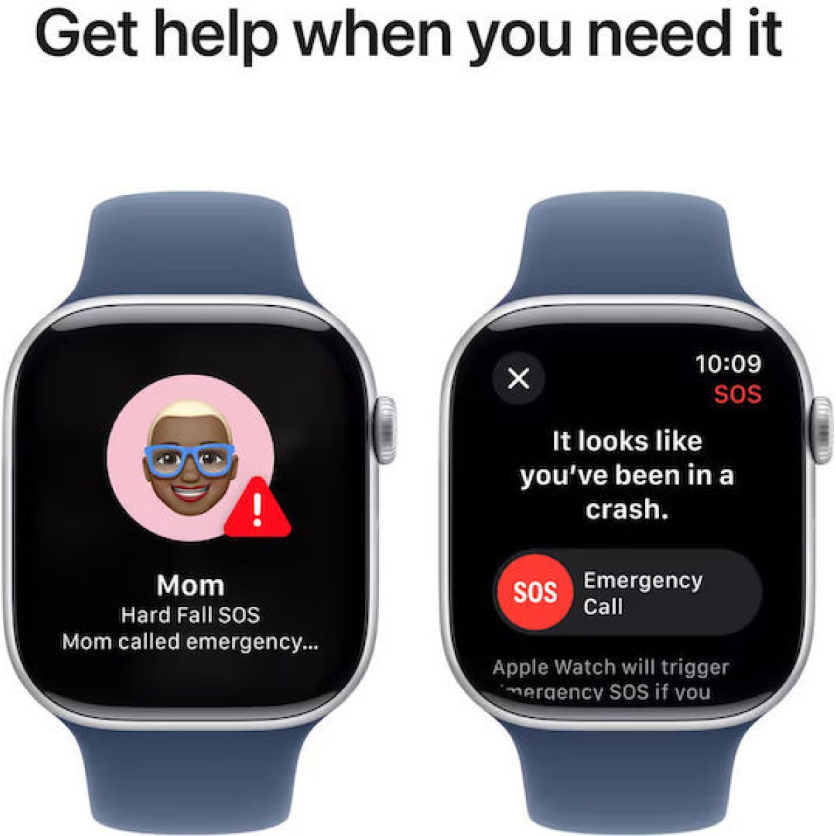 Apple Watch Series 10 Aluminium 46mm Αδιάβροχο με Παλμογράφο (Silver με Denim Sport Band (M/L))