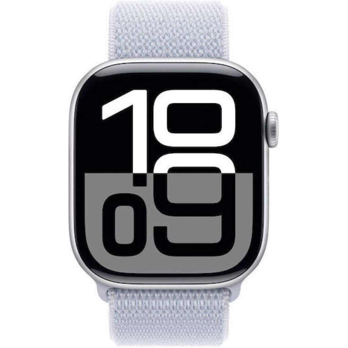 Apple Watch Series 10 Aluminium 46mm Αδιάβροχο με Παλμογράφο (Silver με Blue Cloud Sport Loop)