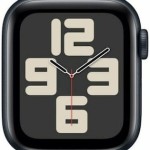 Apple Watch SE 2024 Aluminium 40mm Αδιάβροχο με Παλμογράφο (Midnight με Midnight Sport Band (S/M))