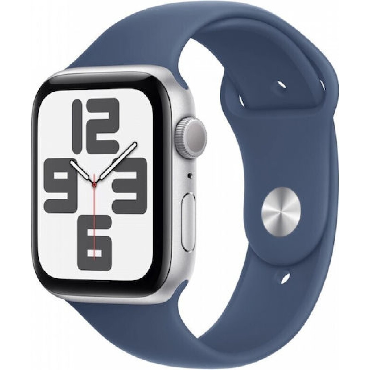 Apple Watch SE 2024 Aluminium 40mm Αδιάβροχο με Παλμογράφο (Silver με Denim Sport Band (M/L))