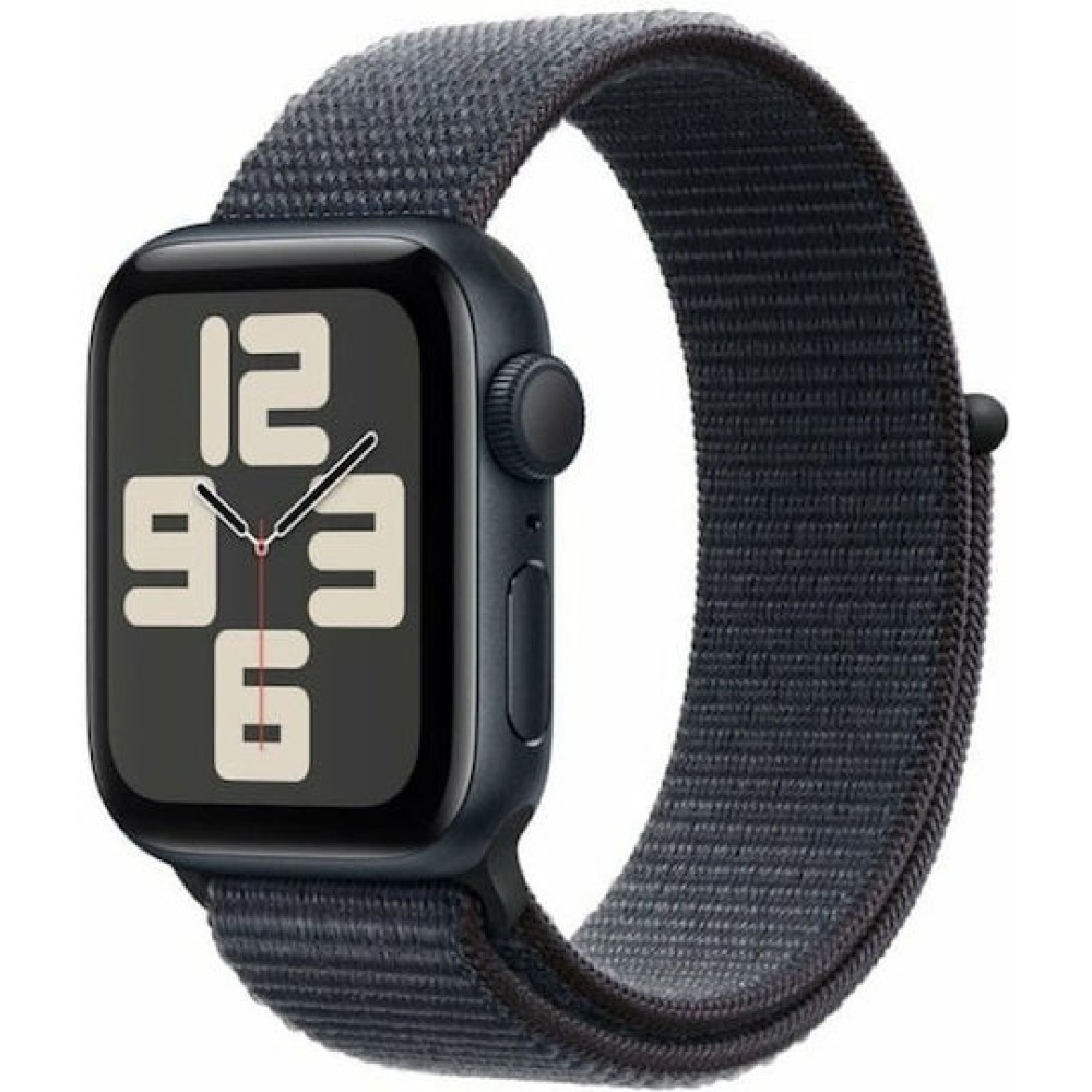 Apple Watch SE 2024 Aluminium 40mm Αδιάβροχο με Παλμογράφο (Midnight με Ink Sport Loop)