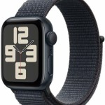 Apple Watch SE 2024 Aluminium 40mm Αδιάβροχο με Παλμογράφο (Midnight με Ink Sport Loop)