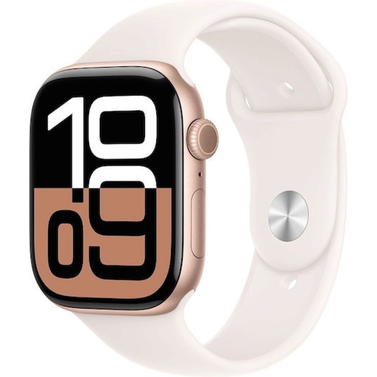 Apple Watch Series 10 Cellular Aluminium 42mm Αδιάβροχο με eSIM και Παλμογράφο (Rose Gold με Light Blush Sport Band (S/M))