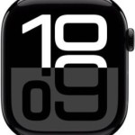 Apple Watch Series 10 Cellular Aluminium 42mm Αδιάβροχο με eSIM και Παλμογράφο (Jet Black Aluminium Case with Sport Band S/M)