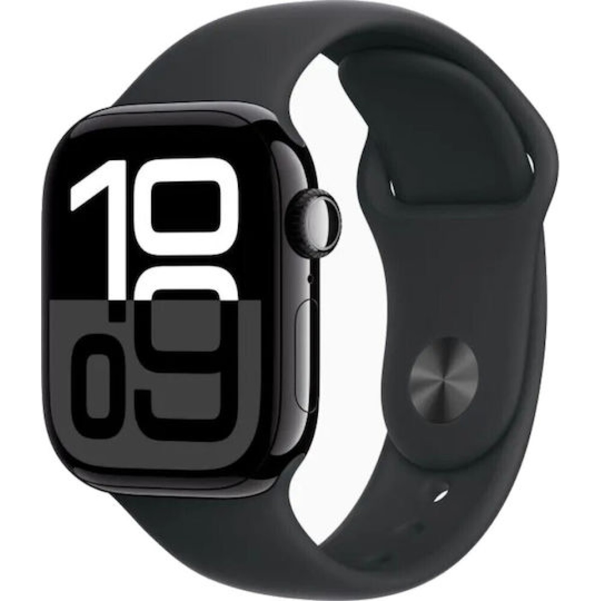 Apple Watch Series 10 Cellular Aluminium 42mm Αδιάβροχο με eSIM και Παλμογράφο (Jet Black Aluminium Case with Sport Band S/M)