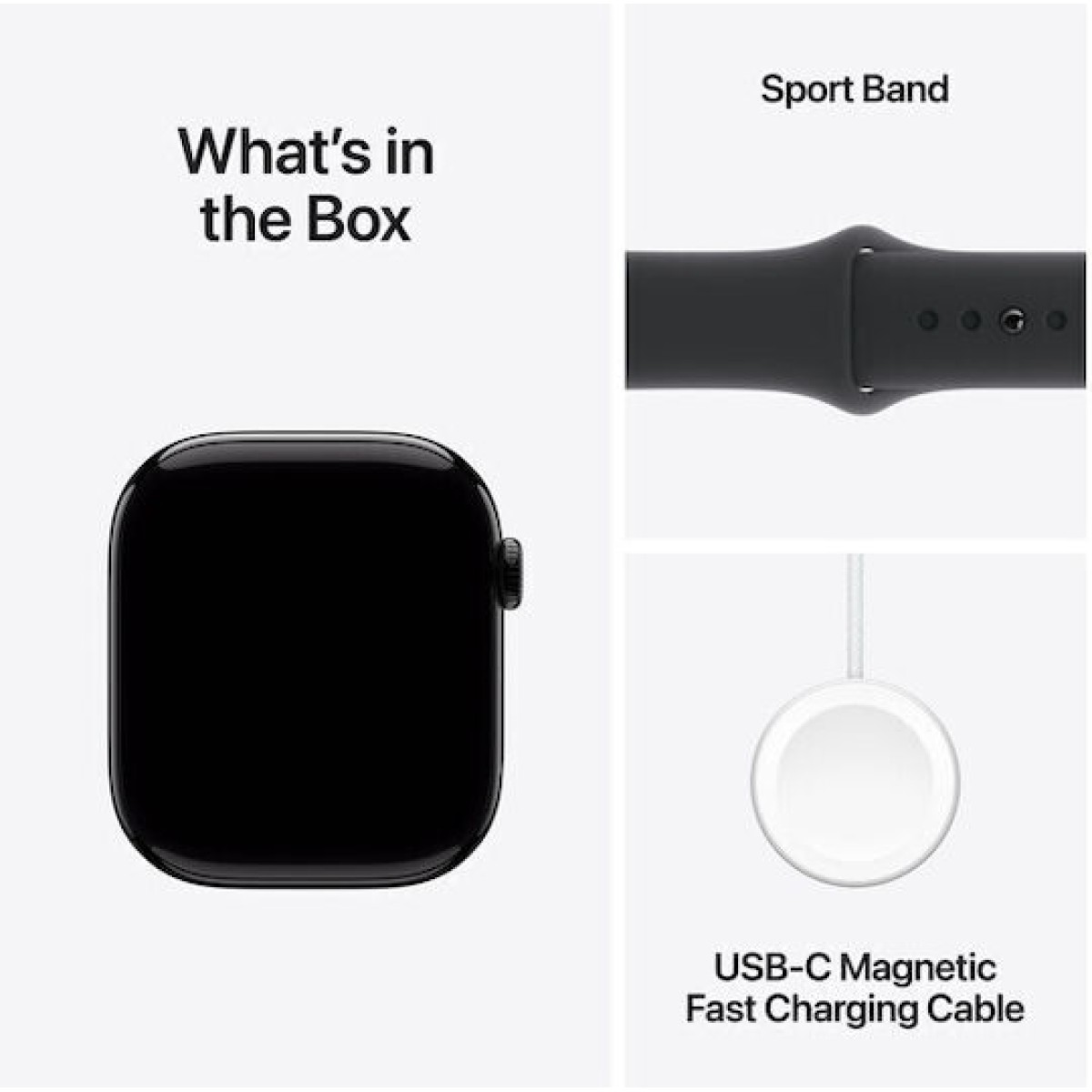 Apple Watch Series 10 Cellular Aluminium 42mm Αδιάβροχο με eSIM και Παλμογράφο (Jet Black Aluminium Case with Sport Band S/M)