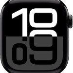 Apple Watch Series 10 Cellular Aluminium 42mm Αδιάβροχο με eSIM και Παλμογράφο (Jet Black Aluminium Case with Sport Band M/L)