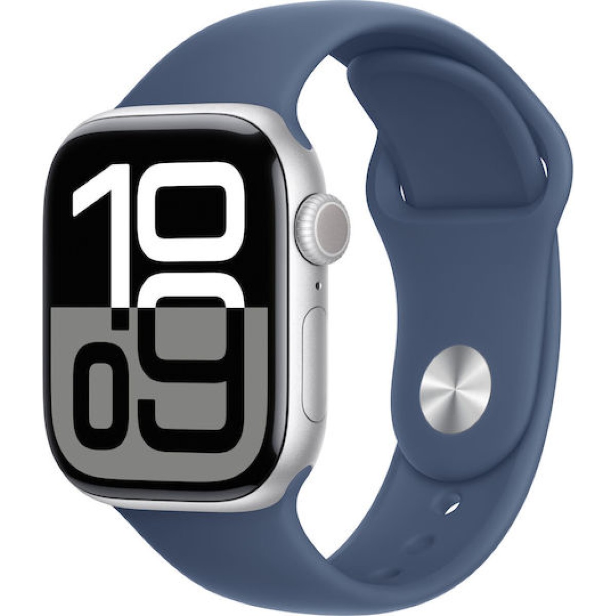 Apple Watch Series 10 Cellular Aluminium 42mm Αδιάβροχο με eSIM και Παλμογράφο (Silver Aluminium Denim Sport Band S/M)