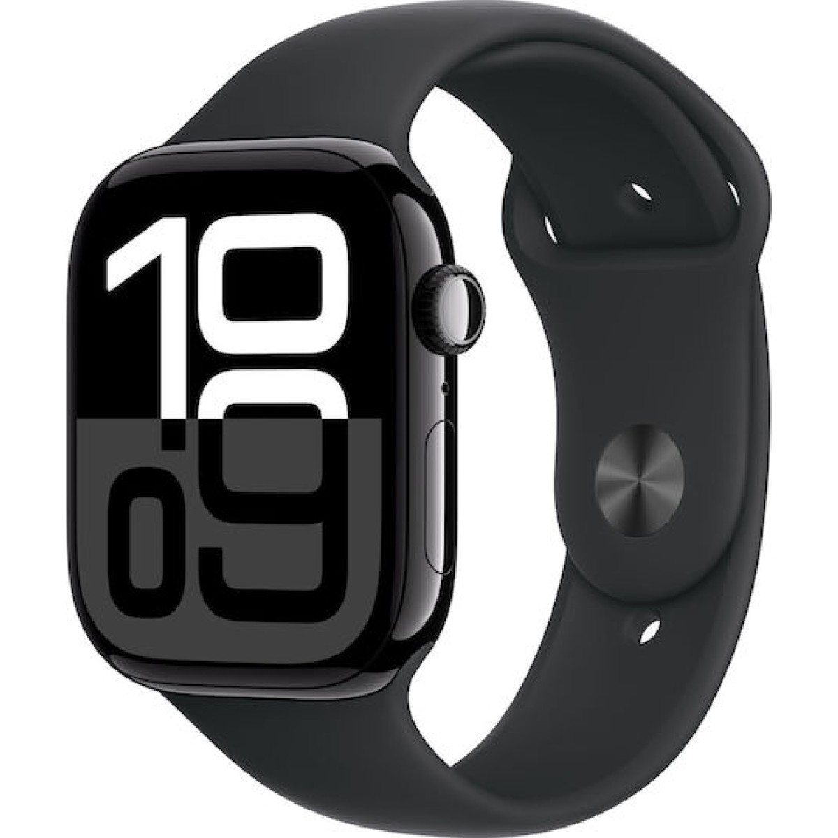 Apple Watch Series 10 Cellular Aluminium 46mm Αδιάβροχο με eSIM και Παλμογράφο (Jet Black with Sport Band - S/M)