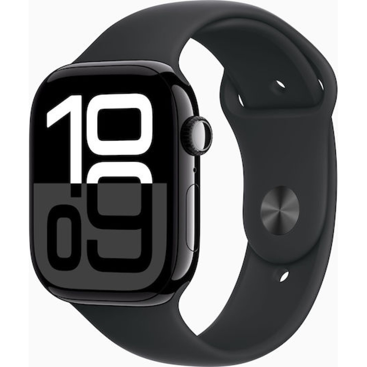Apple Watch Series 10 Cellular Aluminium 46mm Αδιάβροχο με eSIM και Παλμογράφο (Sport Band Jet Black/Ink)