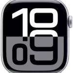 Apple Watch Series 10 Cellular Aluminium 46mm Αδιάβροχο με eSIM και Παλμογράφο (Silver Aluminium / Blue Cloud)