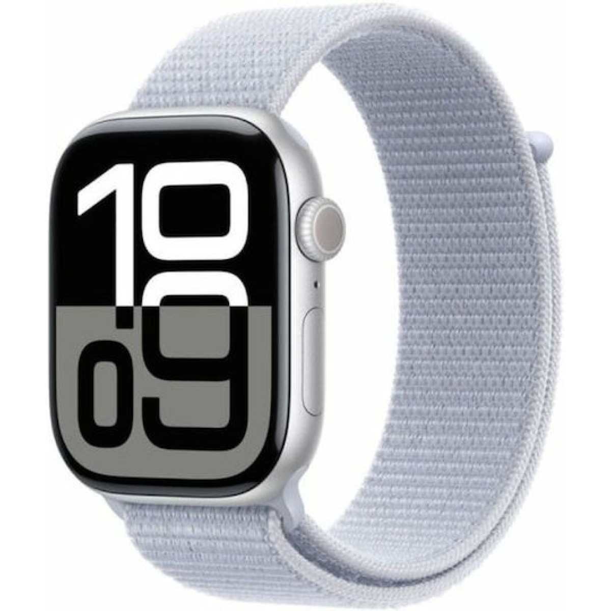Apple Watch Series 10 Cellular Aluminium 46mm Αδιάβροχο με eSIM και Παλμογράφο (Silver Aluminium / Blue Cloud)