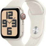 Apple Watch SE 2024 Cellular Aluminium 40mm Αδιάβροχο με eSIM και Παλμογράφο (Starlight με Starlight Sport Band (S/M))