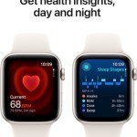 Apple Watch SE 2024 Cellular Aluminium 40mm Αδιάβροχο με eSIM και Παλμογράφο (Starlight με Starlight Sport Band (S/M))