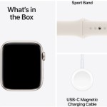 Apple Watch SE 2024 Cellular Aluminium 40mm Αδιάβροχο με eSIM και Παλμογράφο (Starlight με Starlight Sport Band (S/M))