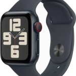 Apple Watch SE 2024 Cellular Aluminium 40mm Αδιάβροχο με eSIM και Παλμογράφο (Midnight Sport Band)