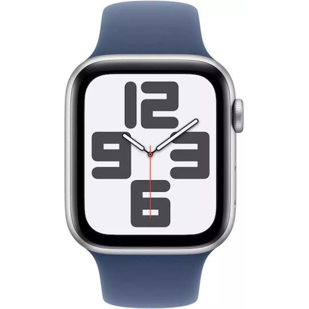 Apple Watch SE 2024 Cellular Aluminium 40mm Αδιάβροχο με eSIM και Παλμογράφο (Silver με Denim Sport Band (M/L))