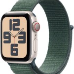 Apple Watch SE 2024 Cellular Aluminium 40mm Αδιάβροχο με eSIM και Παλμογράφο (Starlight με Lake Green Sport Loop)