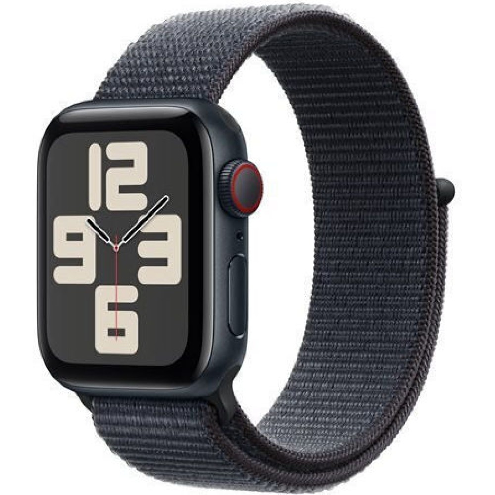 Apple Watch SE 2024 Cellular Aluminium 40mm Αδιάβροχο με eSIM και Παλμογράφο (Midnight με Ink Sport Loop)