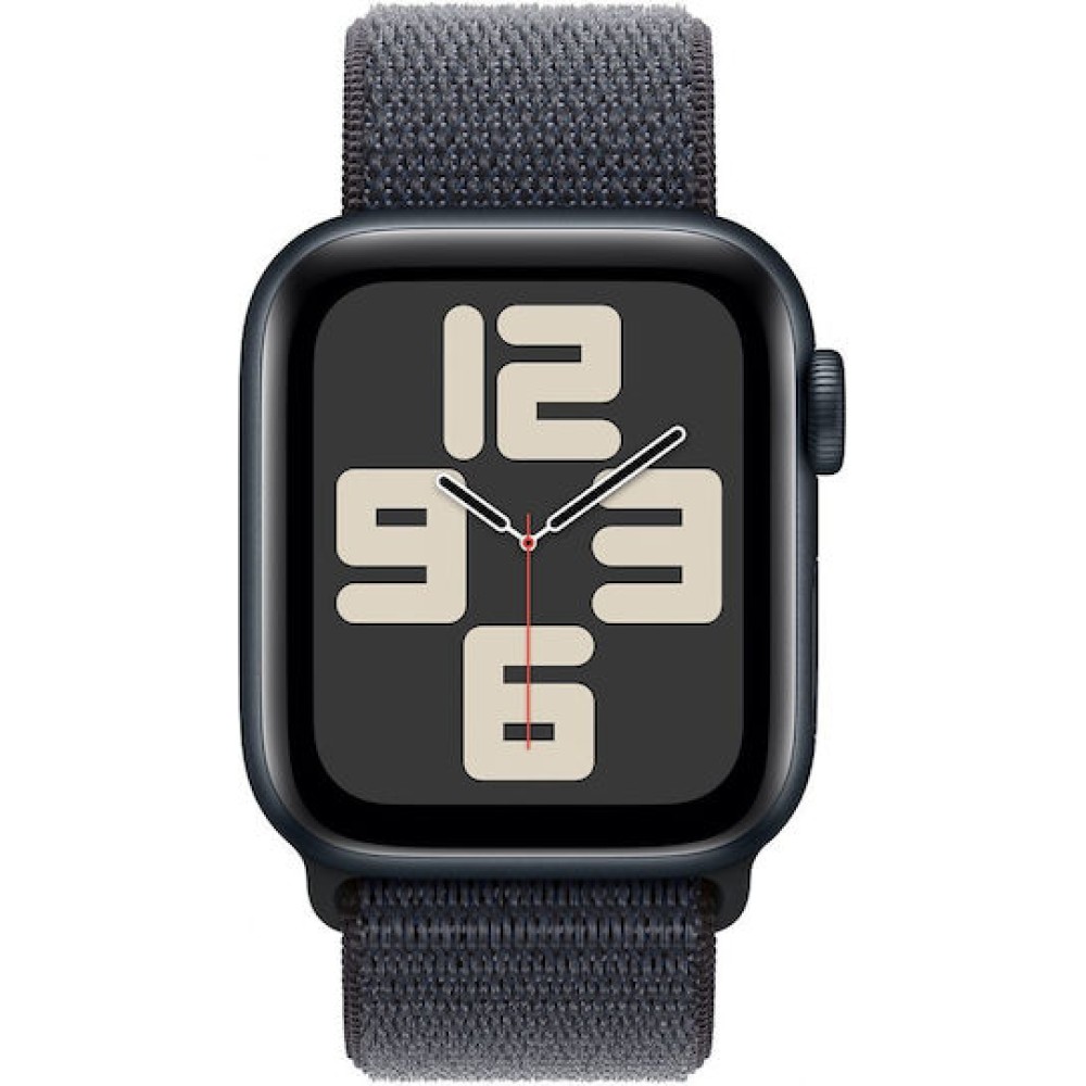 Apple Watch SE 2024 Cellular Aluminium 40mm Αδιάβροχο με eSIM και Παλμογράφο (Midnight με Ink Sport Loop)
