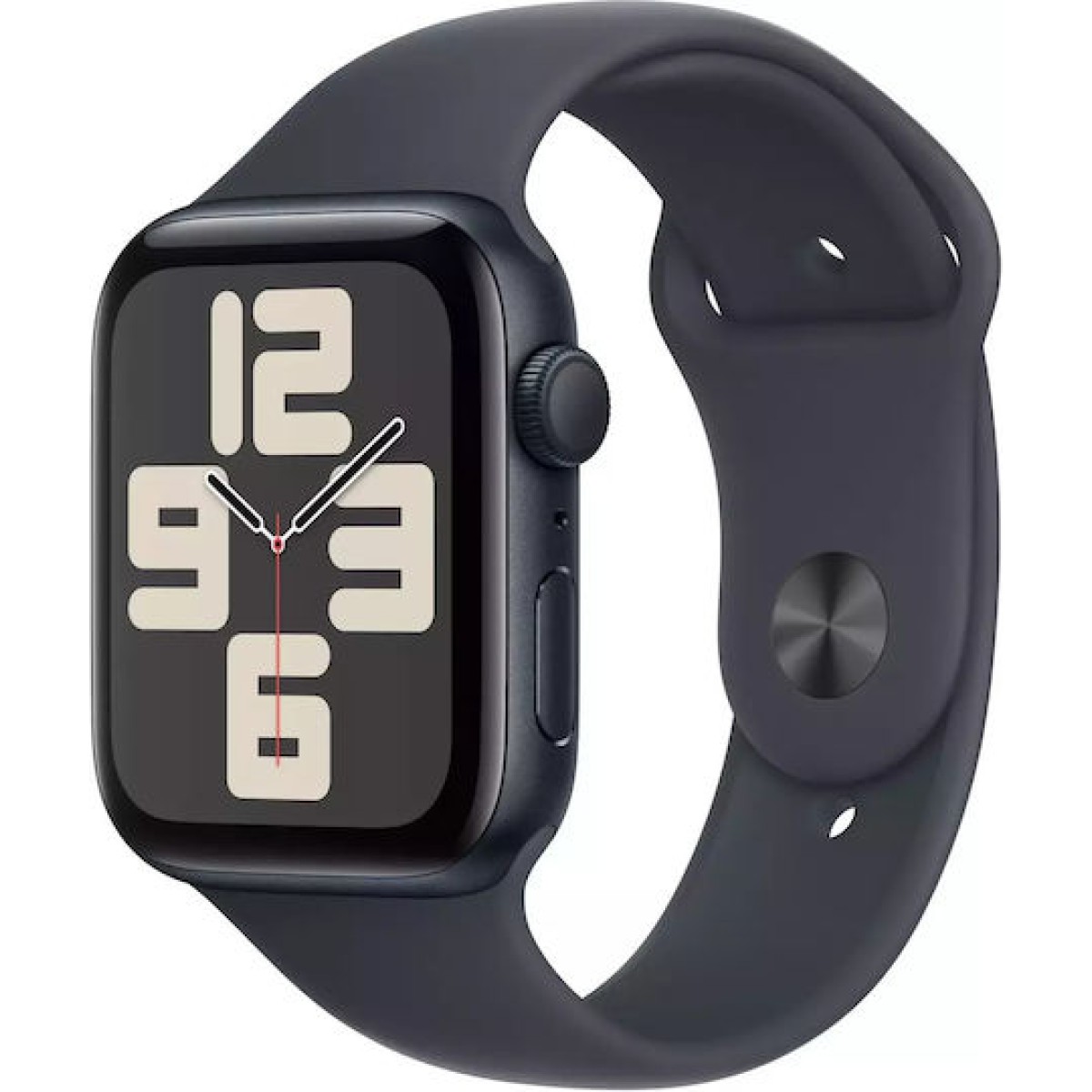 Apple Watch SE 2024 Cellular Aluminium 44mm Αδιάβροχο με eSIM και Παλμογράφο (Midnight με Midnight Sport Band (S/M))