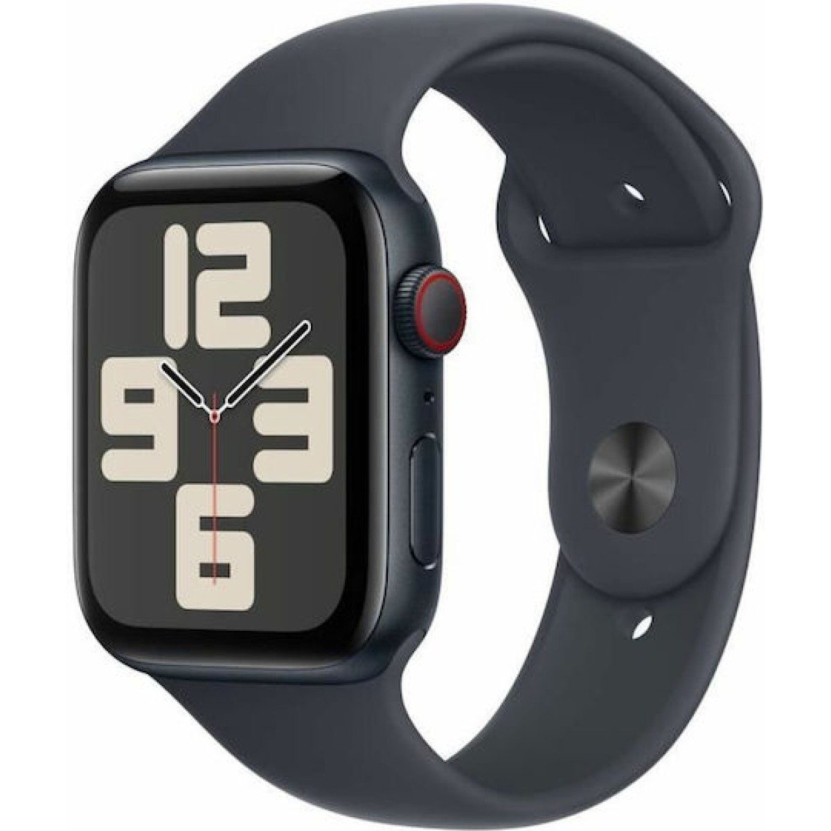 Apple Watch SE 2024 Cellular Aluminium 44mm Αδιάβροχο με eSIM και Παλμογράφο (Midnight Sport Band (M/L))