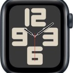 Apple Watch SE 2024 Cellular Aluminium 44mm Αδιάβροχο με eSIM και Παλμογράφο (Midnight Sport Band (M/L))